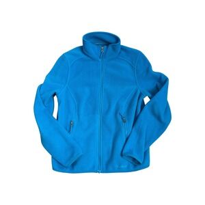 L.L.Bean Womens Fleece Jacket Full Zip Blue Polartec Recycled‎ Small S